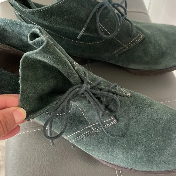 Naturalizer Women's Endellion Green Suede Leather lace up booties Sz 11M - Picture 10 of 16